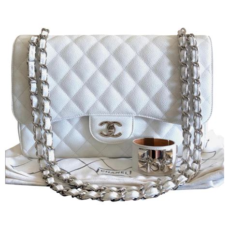 chanel white handbag|chanel white bag price.